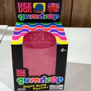 Needoh PINK Gum Drop Squishy Sensory Toy Fast Ship